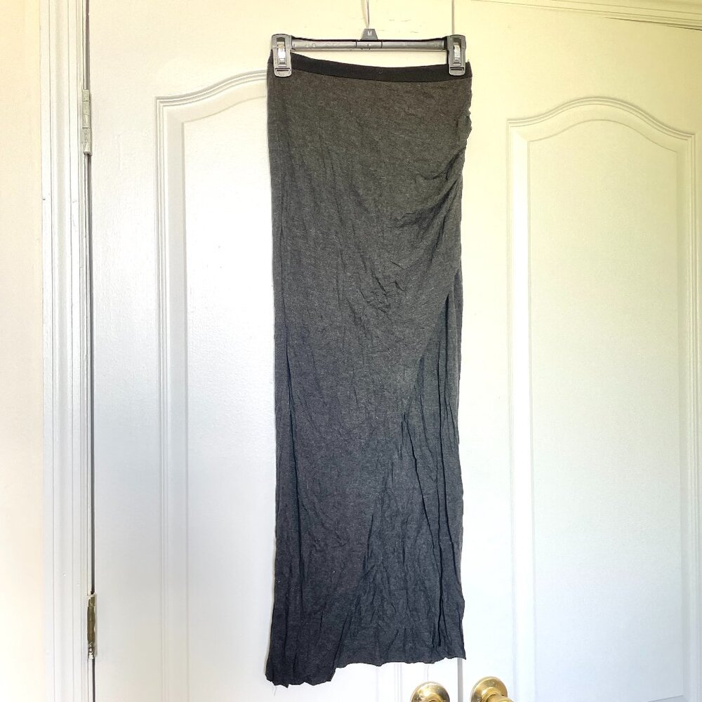 Zara charcoal grey maxi skirt with slit